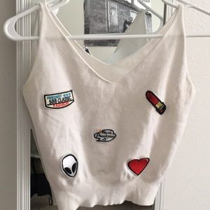 patches crop top